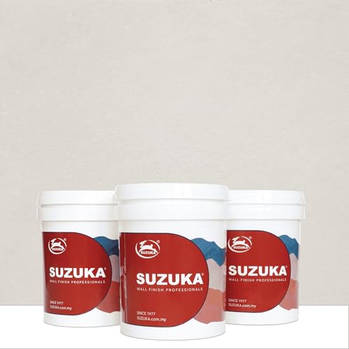 SUZUKA Strato Linnen Texture Paint STL-905, Decorative Textured Wall Paint, Linen Fabric Effect Matte Finish for Accent Walls, Interior Texture Paint for Living Room & Bedroom, Fog Grey