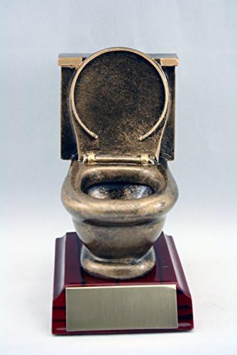 Toilet Trophy for Last Place Awards, Golf, Poker, March Madness, Fantasy Football, 5 inches Tall, Includes 3 Lines of Custom Personalized Text