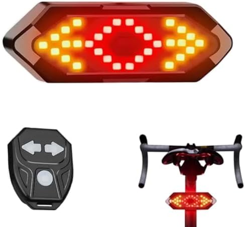 Lanterna Sinalizadora Traseira Bike Bicicleta com Seta e Controle...
