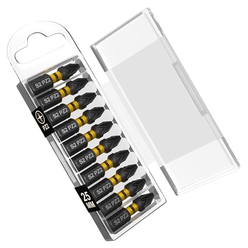 10 x SabreCut SCRK006 25mm Pozi Pozidriv PZ2 Magnetic Impact Screwdriver Drill Driver Bits Set Single Ended Heavy Duty