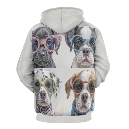 Sweat à capuche imprimé 3D chiens cadeau original mixte - 4