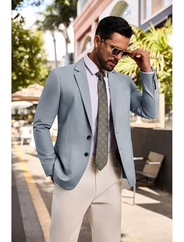 Vssjavun Mens Blazer Sport Coats Casual Lightweight Two Button Dinner Party Suit Jackets4
