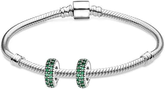 ARTCHARM 2pc Clip Spacer Charm Bracelets for Women 925 Sterling Silver Blue White Crystal Spacer Stopper Charm Bead for Bracelet - Image 2