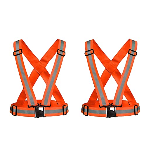 Image of Robustt High Visibility Protective Safety Reflective Vest Belt Jacket, Night Cycling Reflector Strips Cross Belt Stripes Adjustable Vest Safety Jacket