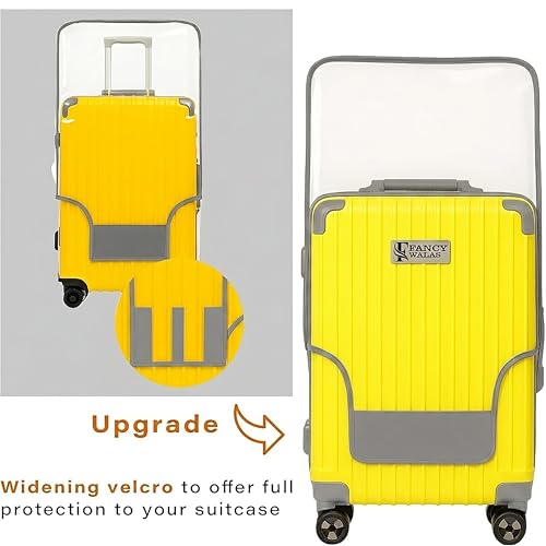 Image of Suitcase Cover 24 Inch Trolley Bag Cover Transparent PVC Suitcase Bag Cover with Zipper Dustproof Waterproof & Cabin Bag Anti-Scratch Luggage Cover for Travel Accessories, (Grey, Pack of 1, 24 Inch)