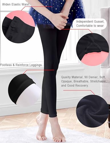Image of Daydance Girl's Women's Footless Tights for Dance, Balle, Gymnasics