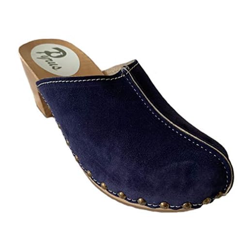 GreenPyrus 0171 mocka läder slip-on kvinnor mule tofflor sabotskor, - Marinblått Xsp - 35.5 EU