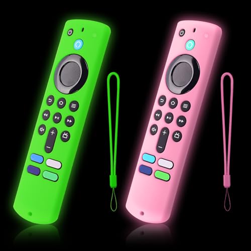 Image of 2-Pack Remote Cover for Fire TV Stick 4K Select, 4K Plus, 3rd, Green & Pink