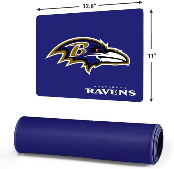 Vista 34 de Skinit Alfombrilla de mouse extragrande para juegos – Diseño desgastado con licencia oficial de Baltimore Ravens con bordes cosidos, impermeable