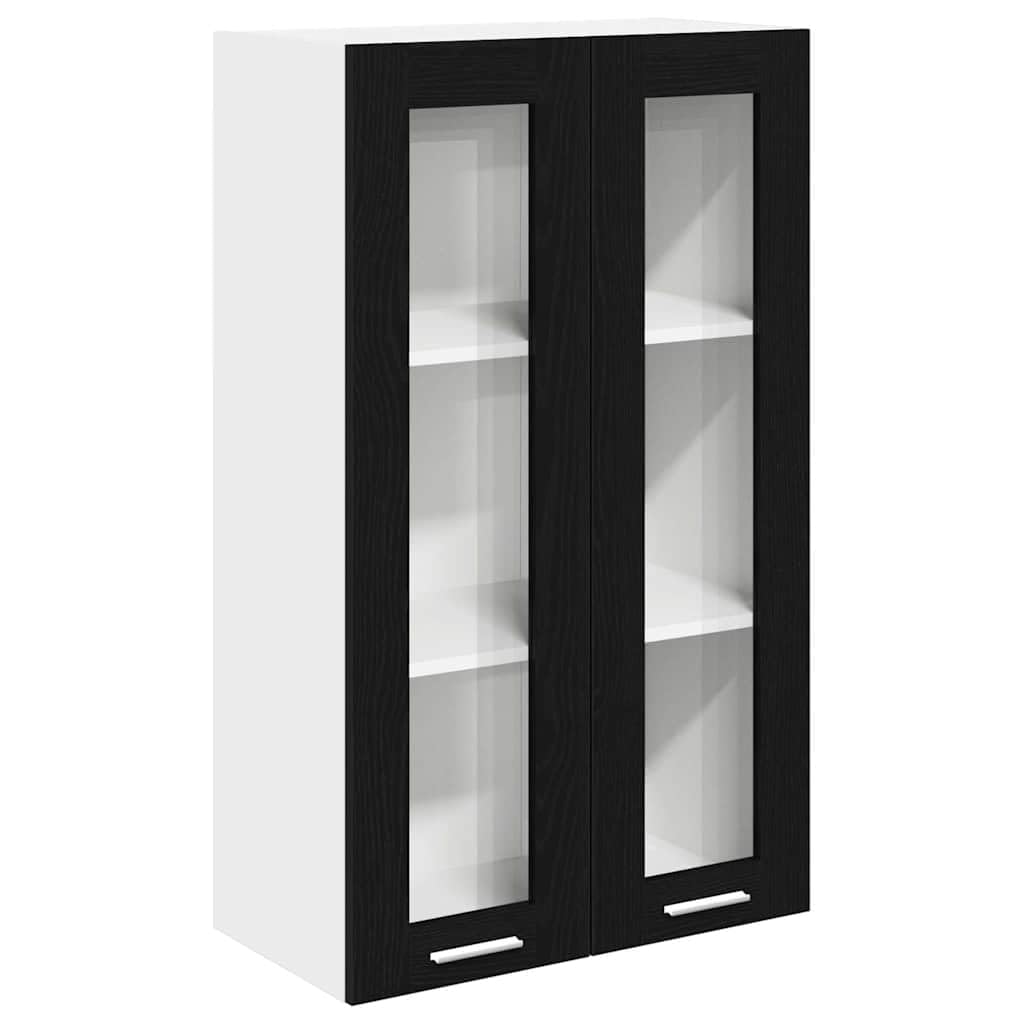 Armario de madera de roble negro Sk modular para colgar en pared de cocina de 60 cm de ancho
