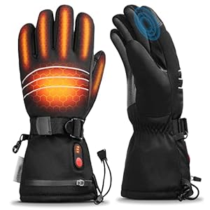 CoMokin Gants Chauffants, Gants d’hiver Chauds pour Homme Et Femme, 7,4 V 3200 Mah Lavable Gants Chauds d’hiver à écran Tactile, Batterie Rechargeable, Fonctionne de 3 À 5,5 Heures