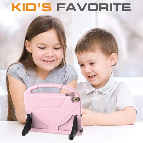 Image of Kids Case for iPad 9th /8th /7th Generation, iPad 10.2 Kids Case with Built-in Screen Protector, Durable Shockproof Handle Stand Protective Cover for iPad 10.2 Inch 2021 /2020 /2019, Light Pink