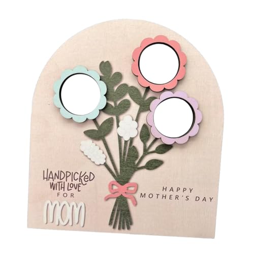 Bouquet de fleurs en bois artisanal CLSDRZC et affichage d'image
