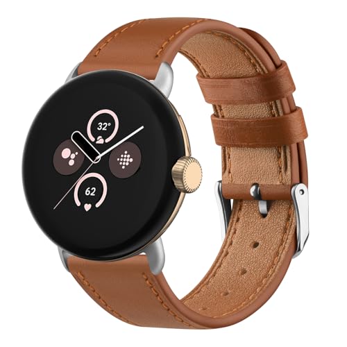 Leather Band for Google Pixel Watch Band Women Men, Soft Leather Loop Replacement Straps for Google Pixel Watch 3 41mm/2/1