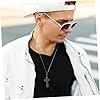 CLISPEED Adjustable Wooden Cross Necklace with Hand Carved Pendant Unisex Jewelry for Men Women Stylish Versatile Cord for Fit #5
