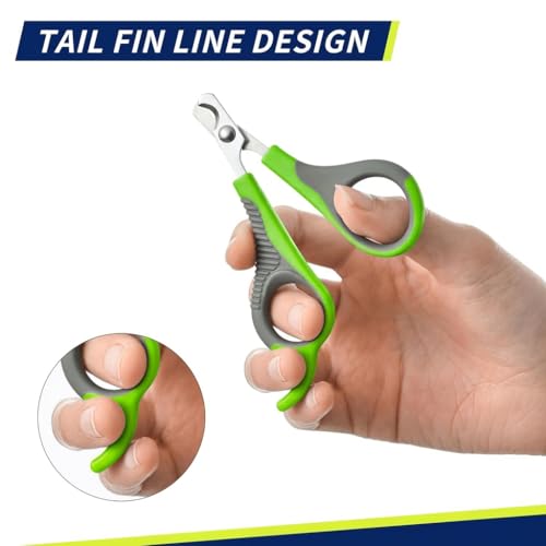 Image of WePet Pet Nail Clippers U07.2, Professional Claw Trimmer, Scissor for Cats, Puppies, Kittens, Hamsters, Rabbits and Small Animals, Sharp, Safe, Small, Green /Grey