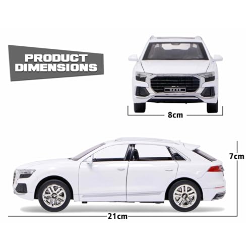 Image of 1 /24 Big Q8 Toy Car Metal Pull Back Diecast Car with Openable Door and Light Sound Gifts Toys for Kids