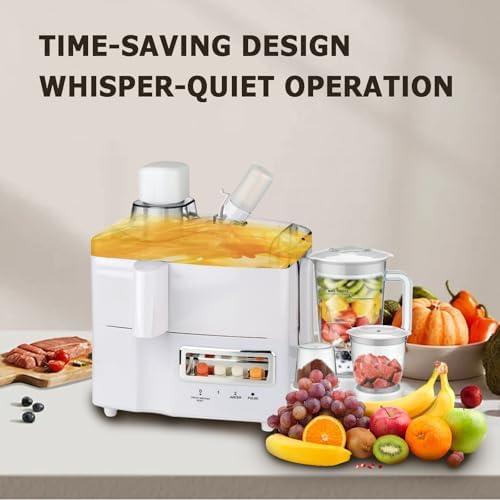 Presse-agrumes et mixeur 4 en 1, extracteur de jus d'agrumes électrique 800 W, machine à smoothie multifonction 1,8 L, machine à smoothie portable, presse-agrumes pour oranges, citron, citron vert