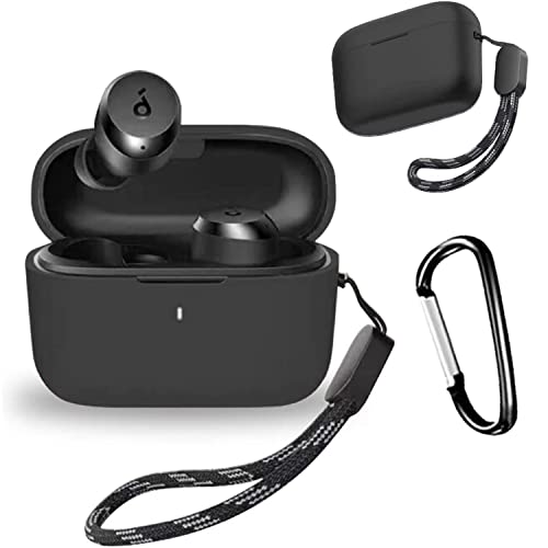 Anker Soundcore A25i 用 ケース 全面保護カバー シリコンケース 【HUKWIMO】 カラビナ付き 耐衝撃 防水 防塵 装着充電可能 全面保護 キズ防止 Anker Soundcore A25i 対応インイヤーヘッドホン用ヘッドホンケー