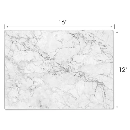 Tabla de cortar de vidrio templado JAMBALAY para cocina, 40,6 x 30,5 cm, con diseño mármol, pies antideslizantes, resistente al calor y a los golpes, apta para lavavajillas miniatura 4