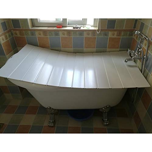Cubierta para bañera plegable de PVC blanco aislante de 65x112cm 7
