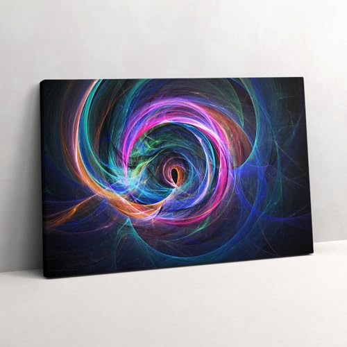 Fractale colorée Wallfluent sous forme de grand tableau 60x40cm pour décoration murale d'art