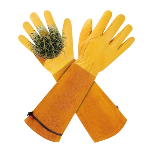 Guantes de trabajo de cuero auténtico para herramientas de jardín y granja