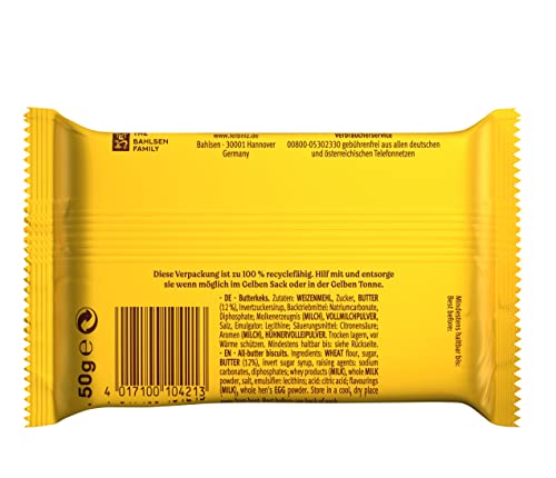 LEIBNIZ Original Butterkeks, 22er Snack Pack, die Nr 1 unter den Butterkeksen, knusprige Kekse in praktischer Großpackung (22 x 50 g), perfekt für unterwegs