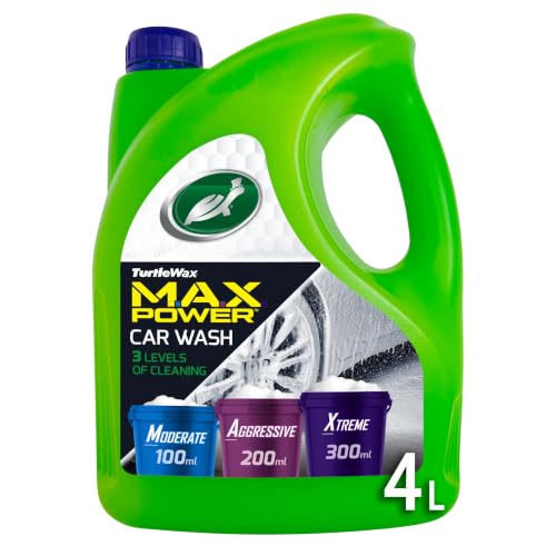 Turtle Wax 53284 M.A.X. Power Car Wash Shampoo Car Care Removes Car Wax 4L