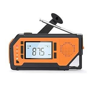 Solar nood radio – radio, draagbare radio met LED lamp met een hoge verlichting, mobiele telefoon oplader, Sos. -Learm for thuis en noodsituaties (Color : Orange, Size : 15.9×4.7×8.1cm)