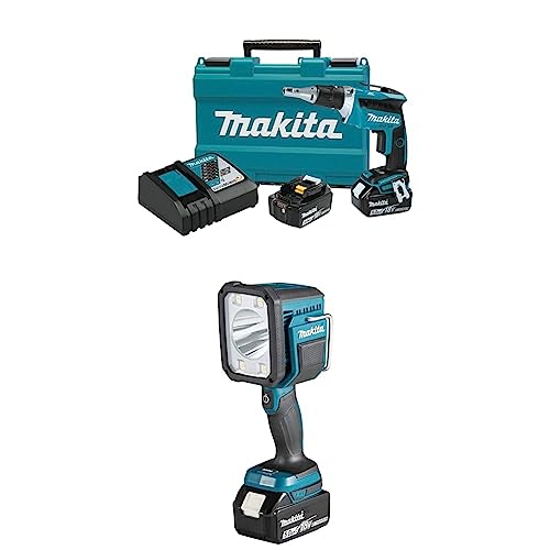 Makita Xsf03T 18V Lxt Lithium-Ion Compact Brushless Cordless Drywall Screwdriver Kit (5.0Ah) With Makita Dml812 18V Lxt® Lithium-Ion Cordless L.e.d. Flashlight/Spotlight, Light Only #TOP21