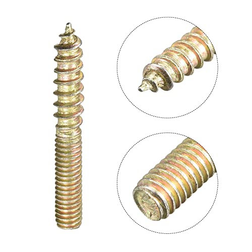 Image of uxcell M4x30mm Hanger Bolts, 120pcs Double Ended Thread Dowel Screws for Wood Furniture Connecting
