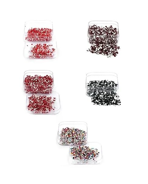 KULIA® Round Dots Multi Bindi Tattoos Sticker Forehead Tikka 5 Packets Bindi Bridal Accessories Women Tikka Small Size Tattoos Sticker Bindi Bollywood Party Bindi Fashion Jewelry Face Gems