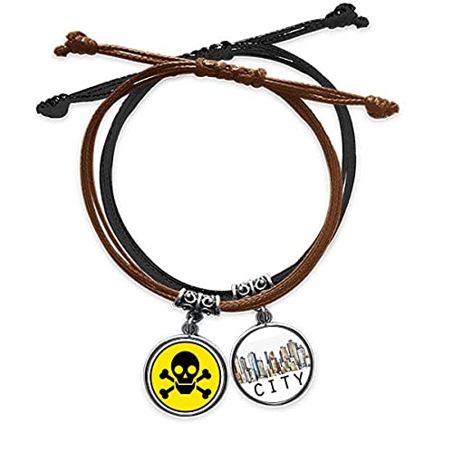 Bracelet cercle terrible jaune en cuir véritable pour affirmer un look rock
