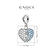 GNOCE Heart Locket Pendant Charm Sterling Silver Dangle Charm with Love Print Fit Bracelet/Necklace For Women Wife …