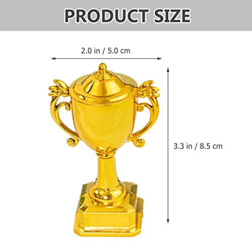 NUOBESTY Troféus de Prêmio de 6 Peças Mini Copos de Troféu de Ouro Troféus de Ouro de Plástico para