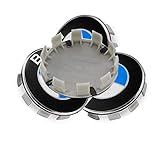 DIYACC 4Pcs Wheel Center Caps, 68mm Rim Hub Caps, Replacement Logo Center Cover, Wheels Hub Center Hub Caps White/Blue Color Compatible with 1 3 5 6 7 X3 X5 X7 Series Z M E F Models