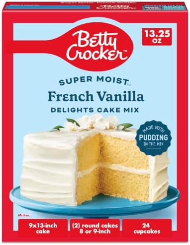 Betty Crocker Delights Super Moist French Vanilla Flavored Cake Mix, 13.25 oz ℮ 375 g