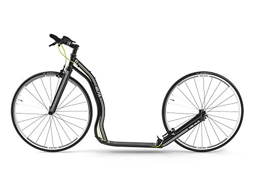 Yedoo Wolfer RS Tretroller - bis 120 kg, mit Luftreifen 28/28 - Scooter Roller f&uuml;r Erwachsene, schneller Roller aus Aluminiumlegierung, Gewicht 7,9 kg (schwarz)