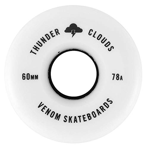 Venom Skateboards Thunder Clouds V2 All Terrain Street Skateboard Wheels Soft Grippy 78a Longboard Cruiser Perfect for Rough Ground - 60mm