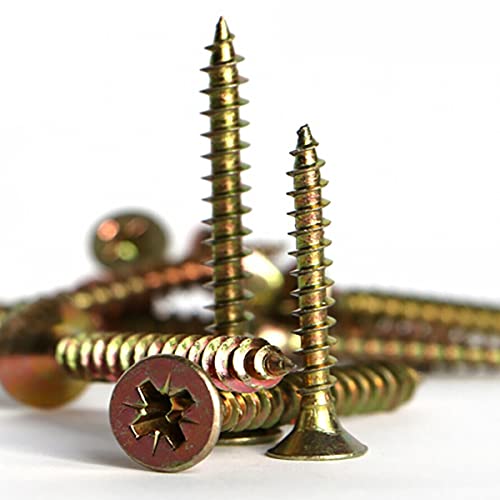 6.0mm x 40mm Multi Purpose Wood Screws (200 pcs) Pozi Drive Professional and Home High Performance