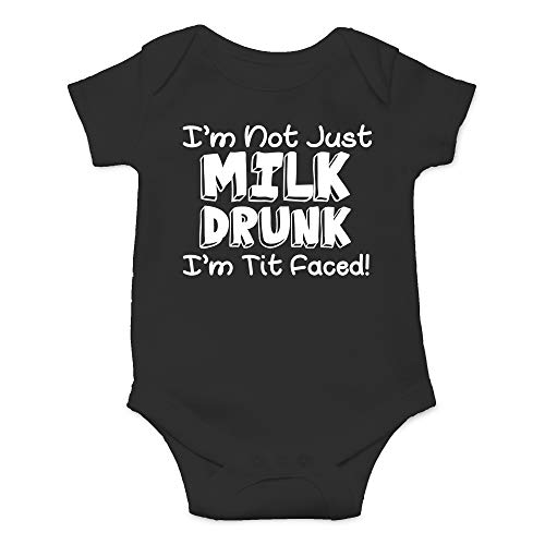 CBTwear I'm Not Milk Drunk I'm Tit Faced! Funny Romper Cute Novelty Infant One-piece Baby Bodysuit (Newborn, Black) CBTwear I'm Not Milk Drunk I'm Tit Faced! Funny Romper Cute Novelty Infant One-piece Baby Bodysuit (Newborn, Black)