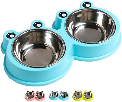 Skrtuan Double Dog Cat Bowls Premium Stainless Steel Pet Bowls with No-Slip Stainless Steel Cute Modeling Pet Food Water for Feeder Dogs Cats Rabbit and Pets Skrtuan Double Dog Cat Bowls Premium Stainless Steel Pet Bowls with No-Slip Stainless Steel Cute Modeling Pet Food Water for Feeder Dogs Cats Rabbit and Pets