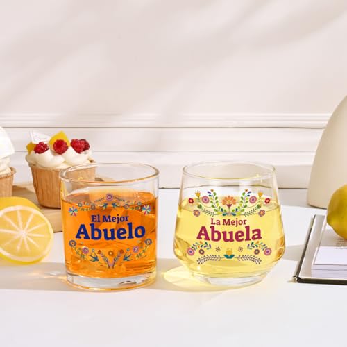 50% OFF Juego de copas para abuelos en español - Regalo perfecto