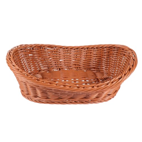 SOLUSTRE 1pc Woven Storage Basket Multipurpose Food Container for Organizing Bread Fruits and Snacks for Kitchen Bakery Office and Home Decor
