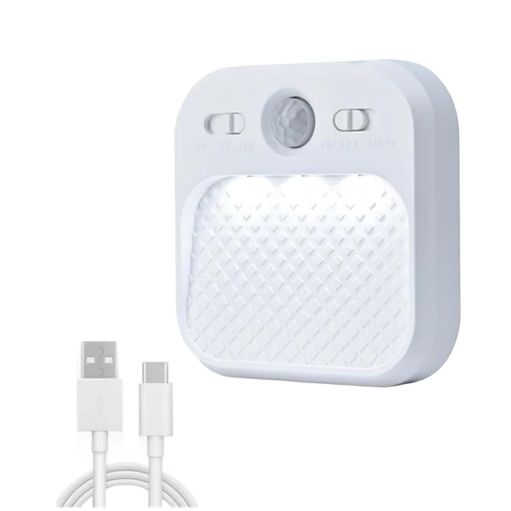 IJSDNVJNDX Motion Sensor LED Night Light Smart Motion Sensor Lamp USB Rechargeable Magnetic Wall Lamp 3 Color Modes