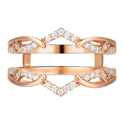 Infinity Ring Enhancer Guard for Engagement Rings 925 Sterling Silver Eternity Ring Wrap Cz Wedding Bands for Women Size 5-10