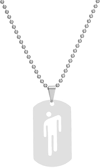 Hip Hop Bad Guy Villain Necklace,Stainless Steel Hollow Pendant Couples Necklace,Personalized Fashionable Minimalist Clothing AccessoriesSilver
