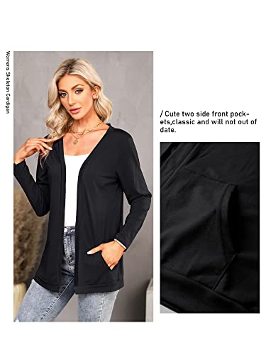 Image of WLLW Women Halloween Cardigan Tops Long Sleeve Back Cutout Shirts Gothic Clothes(Black,Large)