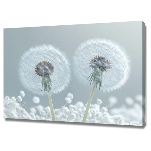 Tableau déco fleurs pour salon moderne Teruea toile blanche